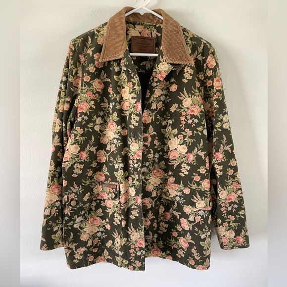VINTAGE 90s RALPH LAUREN Floral Barn Coat Size M Jacket Chore Cottagecore - Picture 12 of 12